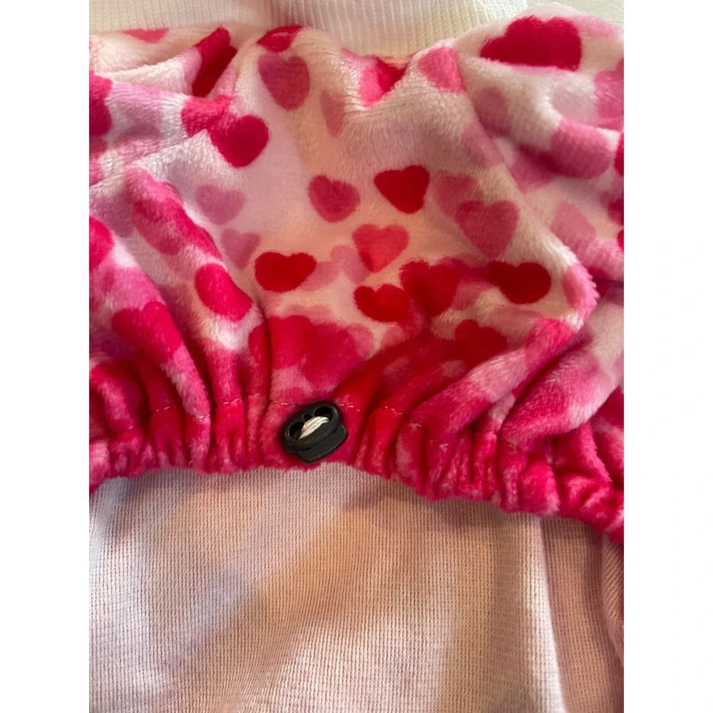 CuteBone Pink Heart Dog Pajamas XS Small Pet Pjs Fleece Sleepwear PJS